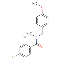 Chemical structure of 2-bromo-4-fluoro-N-[(4-methoxyphenyl)methyl]-N-methylbenzamide - CSSB00105641168