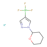 Chemical structure of potassium trifluoro[1-(oxan-2-yl)-1H-pyrazol-4-yl]boranuide - CSSB00010072800