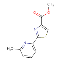 Chemical structure of methyl 2-(6-methylpyridin-2-yl)-1,3-thiazole-4-carboxylate - CSSB00013009783