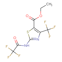 Chemical structure of ethyl 2-(2,2,2-trifluoroacetamido)-4-(trifluoromethyl)-1,3-thiazole-5-carboxylate - CSSB00010253757