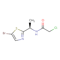 Chemical structure of N-[(1R)-1-(5-bromo-1,3-thiazol-2-yl)ethyl]-2-chloroacetamide - CSSB14951415295