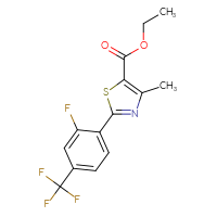 Chemical structure of ethyl 2-[2-fluoro-4-(trifluoromethyl)phenyl]-4-methyl-1,3-thiazole-5-carboxylate - CSSB00020666942