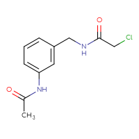 Chemical structure of 2-chloro-N-[(3-acetamidophenyl)methyl]acetamide - CSSB00035836647