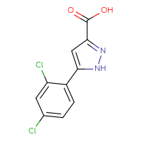 Chemical structure of 5-(2,4-dichlorophenyl)-1H-pyrazole-3-carboxylic acid - CSSB00000759259