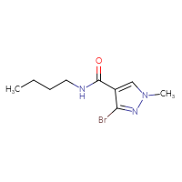 Chemical structure of 3-bromo-N-butyl-1-methyl-1H-pyrazole-4-carboxamide - CSSB00155916177