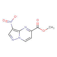 Chemical structure of methyl 3-nitropyrazolo[1,5-a]pyrimidine-5-carboxylate - CSSB06800682894