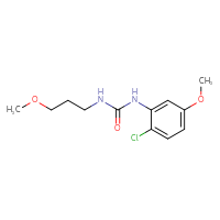 Chemical structure of 1-(2-chloro-5-methoxyphenyl)-3-(3-methoxypropyl)urea - CSSB02006267046