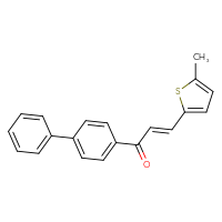 Chemical structure of (2E)-1-{[1,1'-biphenyl]-4-yl}-3-(5-methylthiophen-2-yl)prop-2-en-1-one - CSSB06629246875