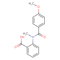 Chemical structure of 2-(N-methyl-4-methoxybenzamido)benzoic acid - CSSB00104088436