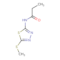 Chemical structure of N-[5-(methylsulfanyl)-1,3,4-thiadiazol-2-yl]propanamide - CSSB00010520419
