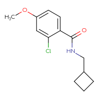 Chemical structure of 2-chloro-N-(cyclobutylmethyl)-4-methoxybenzamide - CSSB00093788185