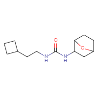 Chemical structure of 3-(2-cyclobutylethyl)-1-{7-oxabicyclo[2.2.1]heptan-2-yl}urea - CSSB01621414496