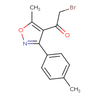 Chemical structure of 2-bromo-1-[5-methyl-3-(4-methylphenyl)-1,2-oxazol-4-yl]ethan-1-one - CSSB00159242063
