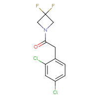 Chemical structure of 2-(2,4-dichlorophenyl)-1-(3,3-difluoroazetidin-1-yl)ethan-1-one - CSSB01999297150