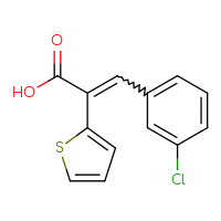 Chemical structure of 3-(3-chlorophenyl)-2-(thiophen-2-yl)prop-2-enoic acid - CSSB00000267545