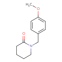 Chemical structure of 1-[(4-methoxyphenyl)methyl]piperidin-2-one - CSSB00010200524