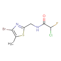 Chemical structure of N-[(4-bromo-5-methyl-1,3-thiazol-2-yl)methyl]-2-chloro-2-fluoroacetamide - CSSB21332117613