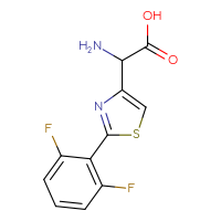 Chemical structure of 2-amino-2-[2-(2,6-difluorophenyl)-1,3-thiazol-4-yl]acetic acid - CSSB00002010810