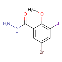 Chemical structure of 5-bromo-3-iodo-2-methoxybenzohydrazide - CSSB00010208621