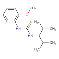 Chemical structure of 3-(2,4-dimethylpentan-3-yl)-1-(2-methoxyphenyl)thiourea - CSSB21432519956