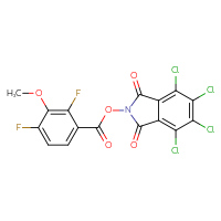 Chemical structure of 4,5,6,7-tetrachloro-1,3-dioxo-2,3-dihydro-1H-isoindol-2-yl 2,4-difluoro-3-methoxybenzoate - CSSB20270393771