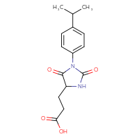 Chemical structure of 3-{2,5-dioxo-1-[4-(propan-2-yl)phenyl]imidazolidin-4-yl}propanoic acid - CSSB00138414763