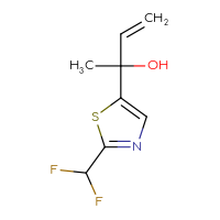 Chemical structure of 2-[2-(difluoromethyl)-1,3-thiazol-5-yl]but-3-en-2-ol - CSSB14881155872