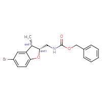 Chemical structure of rac-benzyl N-{[(2R,3S)-5-bromo-3-methyl-2,3-dihydro-1-benzofuran-2-yl]methyl}carbamate - CSSB03608627463