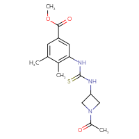 Chemical structure of methyl 3-{[(1-acetylazetidin-3-yl)carbamothioyl]amino}-4,5-dimethylbenzoate - CSSB21432500201
