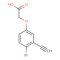 Chemical structure of 2-(4-bromo-3-ethynylphenoxy)acetic acid - CSSB21011644009