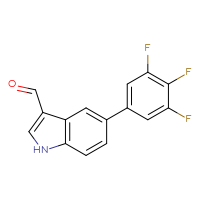 Chemical structure of 5-(3,4,5-trifluorophenyl)-1H-indole-3-carbaldehyde - CSSB06589274411