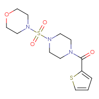 Chemical structure of 4-{[4-(thiophene-2-carbonyl)piperazin-1-yl]sulfonyl}morpholine - CSSB00026825183