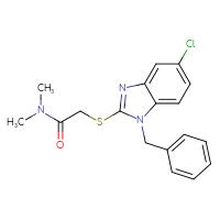 Chemical structure of 2-[(1-benzyl-5-chloro-1H-1,3-benzodiazol-2-yl)sulfanyl]-N,N-dimethylacetamide - CSSB00105824843
