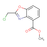 Chemical structure of methyl 2-(chloromethyl)-1,3-benzoxazole-4-carboxylate - CSSB00021403029