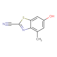 Chemical structure of 6-hydroxy-4-methyl-1,3-benzothiazole-2-carbonitrile - CSSB00009878793
