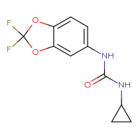 Chemical structure of 3-cyclopropyl-1-(2,2-difluoro-2H-1,3-benzodioxol-5-yl)urea - CSSB00000401751