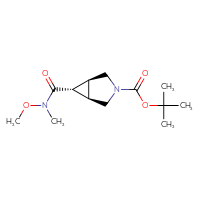 Chemical structure of tert-butyl (1R,5S,6S)-6-[methoxy(methyl)carbamoyl]-3-azabicyclo[3.1.0]hexane-3-carboxylate - CSSB00103927067