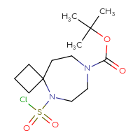 Chemical structure of tert-butyl 5-(chlorosulfonyl)-5,8-diazaspiro[3.6]decane-8-carboxylate - CSSB00155192749