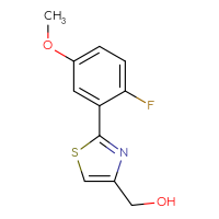 Chemical structure of [2-(2-fluoro-5-methoxyphenyl)-1,3-thiazol-4-yl]methanol - CSSB01581387834