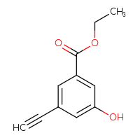 Chemical structure of ethyl 3-ethynyl-5-hydroxybenzoate - CSSB00010673007