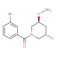 Chemical structure of (3S,5S)-1-(3-bromobenzoyl)-3-fluoro-5-methoxypiperidine - CSSB14873229409