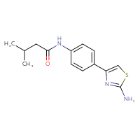 Chemical structure of N-[4-(2-amino-1,3-thiazol-4-yl)phenyl]-3-methylbutanamide - CSSB00000699449