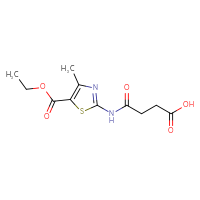 Chemical structure of 3-{[5-(ethoxycarbonyl)-4-methyl-1,3-thiazol-2-yl]carbamoyl}propanoic acid - CSSB00015200611