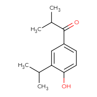 Chemical structure of 1-[4-hydroxy-3-(propan-2-yl)phenyl]-2-methylpropan-1-one - CSSB00000721649