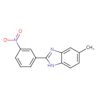 Chemical structure of 5-methyl-2-(3-nitrophenyl)-1H-1,3-benzodiazole - CSSB00102617003