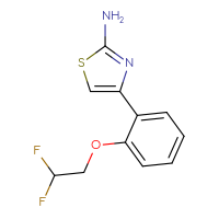 Chemical structure of 4-[2-(2,2-difluoroethoxy)phenyl]-1,3-thiazol-2-amine - CSSB02666197638