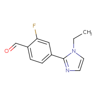 Chemical structure of 4-(1-ethyl-1H-imidazol-2-yl)-2-fluorobenzaldehyde - CSSB00011962200