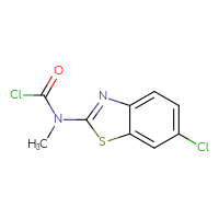 Chemical structure of N-(6-chloro-1,3-benzothiazol-2-yl)-N-methylcarbamoyl chloride - CSSB15002726907