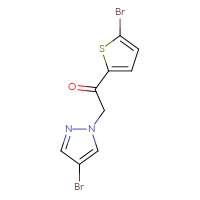 Chemical structure of 2-(4-bromo-1H-pyrazol-1-yl)-1-(5-bromothiophen-2-yl)ethan-1-one - CSSB00011398312