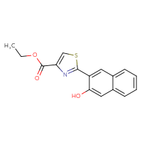 Chemical structure of ethyl 2-(3-hydroxynaphthalen-2-yl)-1,3-thiazole-4-carboxylate - CSSB06586760019